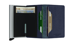 Wallet - SECRID Slimwallet Vegetable Tanned Navy - Silver