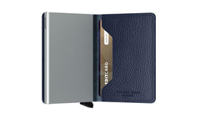 Wallet - SECRID Slimwallet Vegetable Tanned Navy - Silver